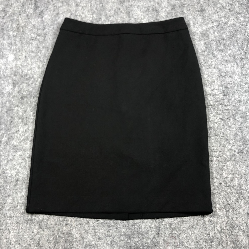 LOFT Skirt Womens 2 Black‎ Pencil Knee Length Twill Lined Stretch Career